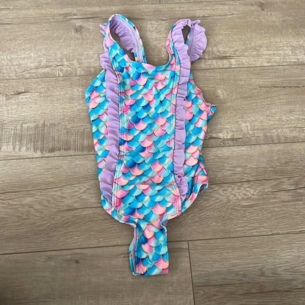 Xoxo purple sea shell mermaid one piece swimsuit